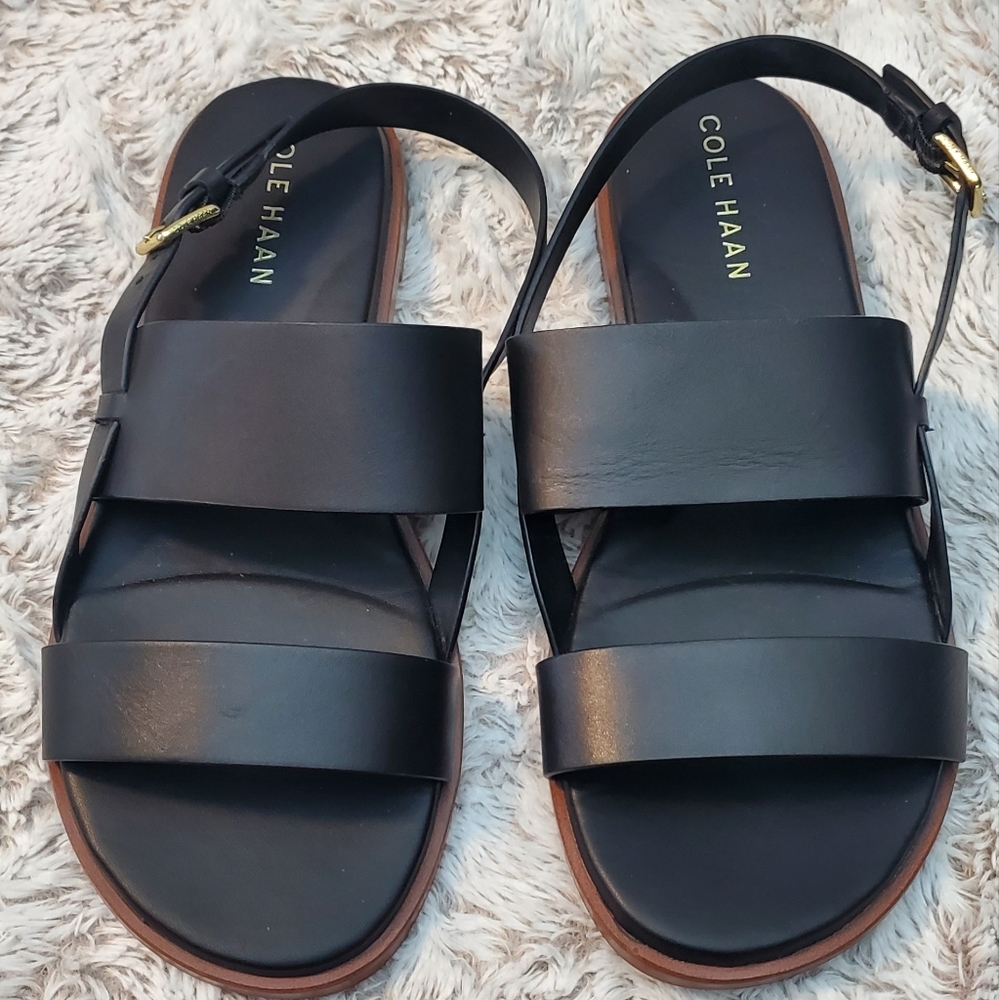 cole haan Flynn flat sandal black size 6